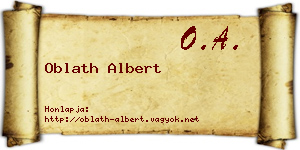 Oblath Albert névjegykártya