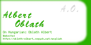 albert oblath business card